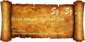 Szatlmayer Szilárd névjegykártya